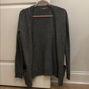 Cardigan with elbow patch sleeves